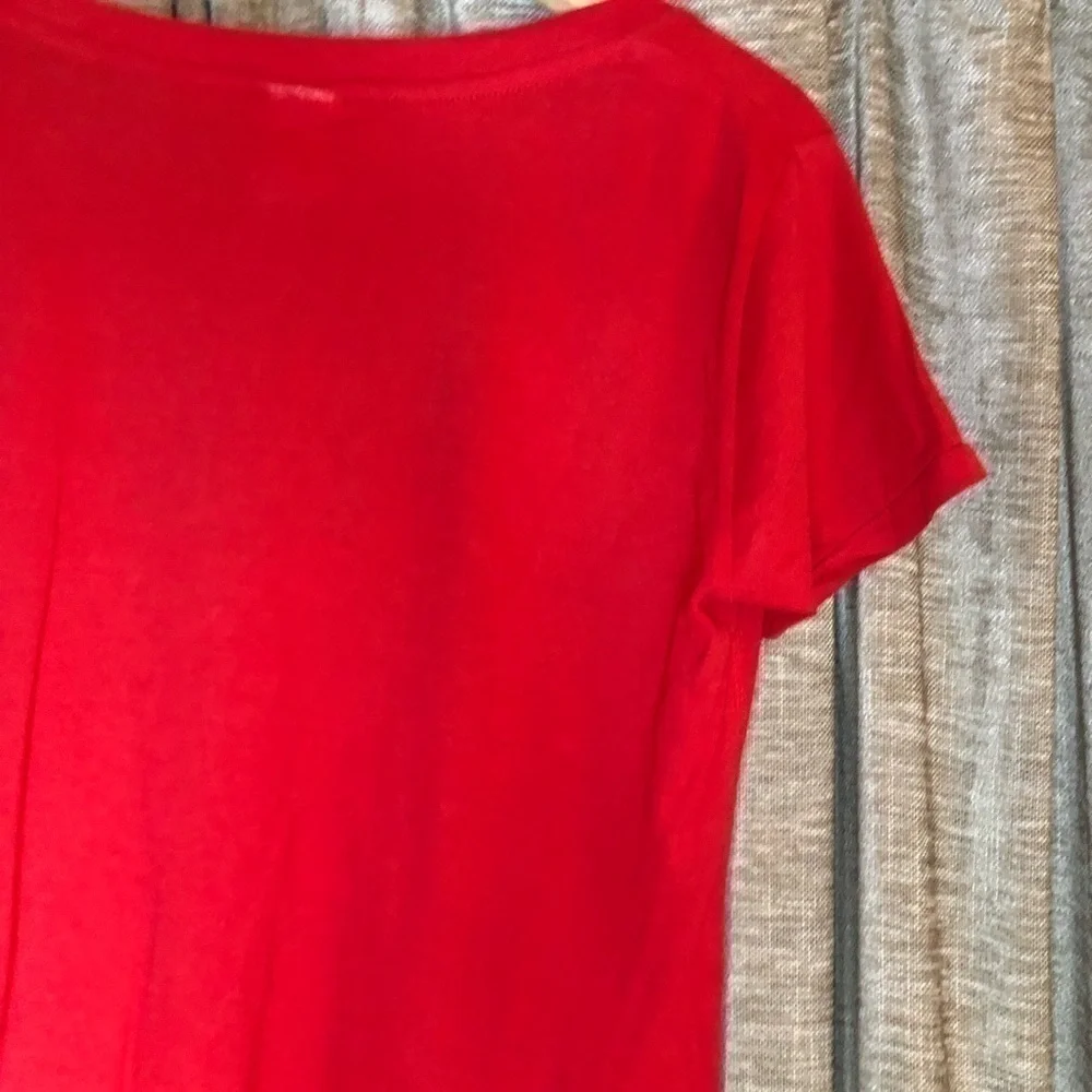 Ohio State Red V Neck Short Sleeve Cotton Logo Tee Shirt Size Small
